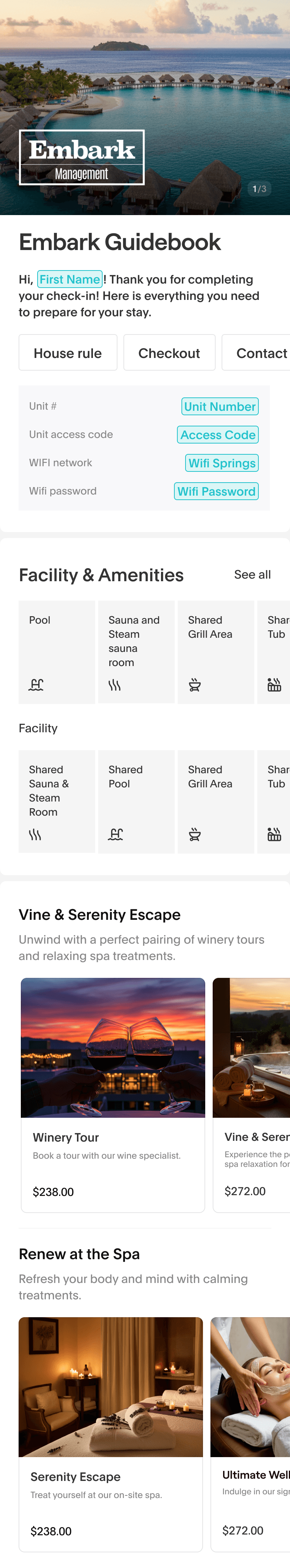 Guidebook screen