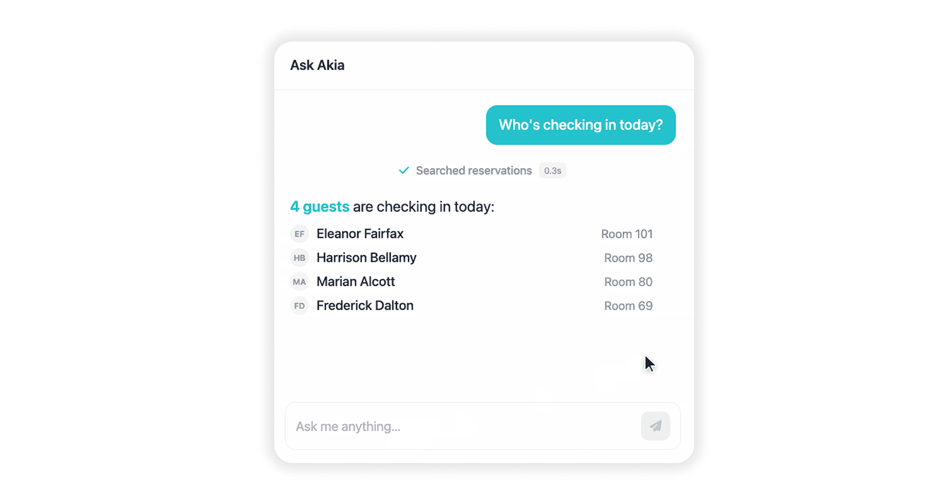 Ask Akia: the same AI handling your guests, now works for your team