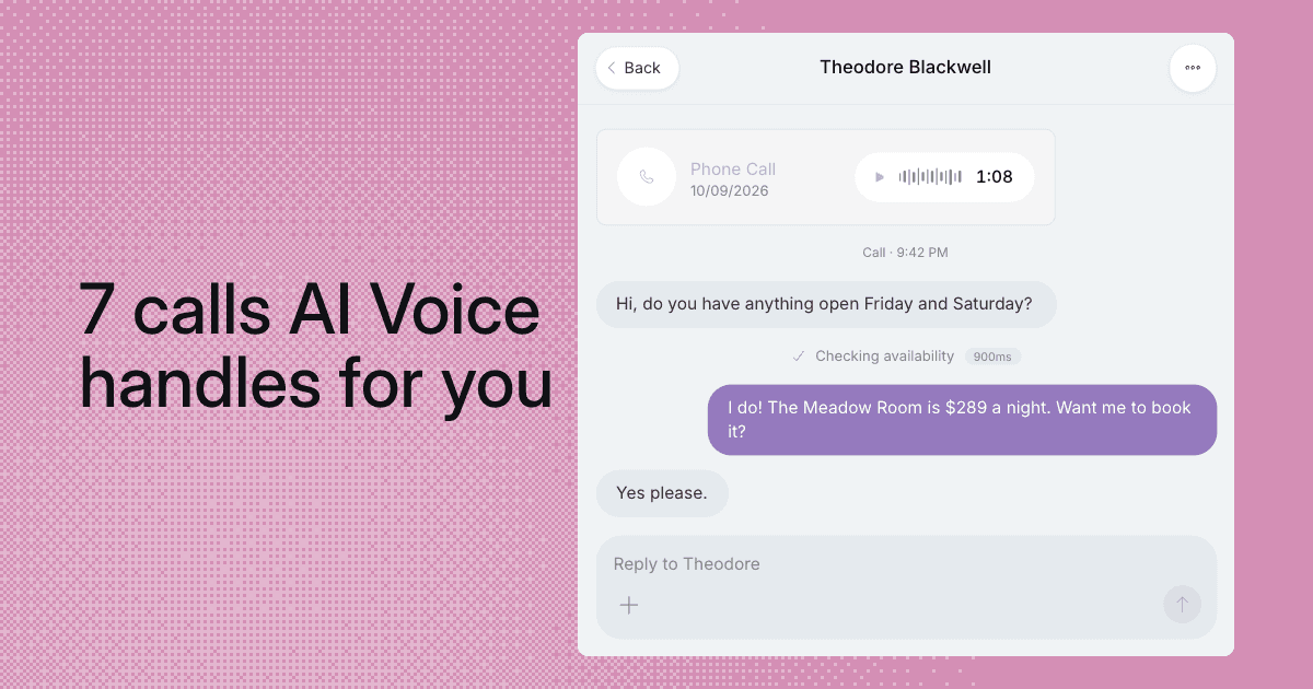 7 hotel calls AI Voice handles for your front desk