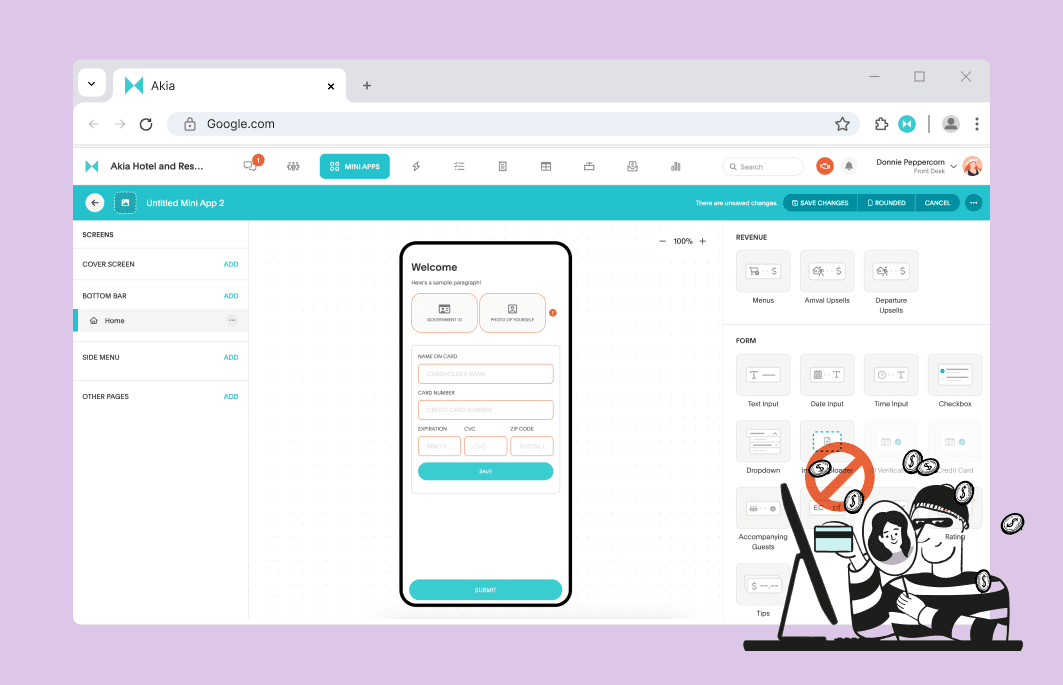 How to protect guest’s credit card information.