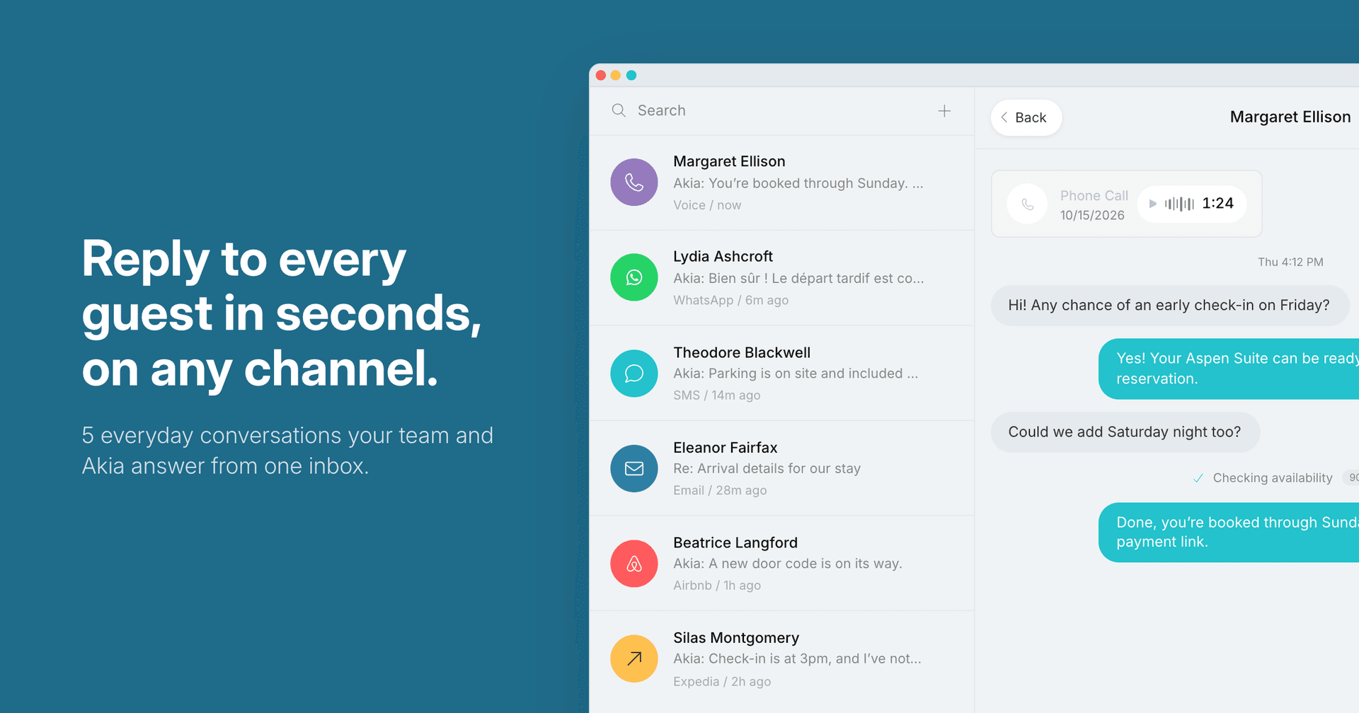 Unified inbox for hotels: Reply to every guest in seconds, on any channel
